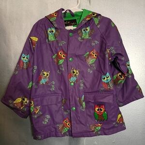 Kids Owl Print Purple Jacket
